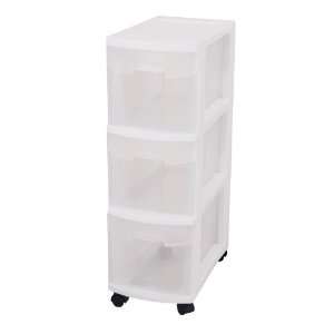 Sterilite 27308003 3 Drawer White Narrow Storage Cart (3 pack)  