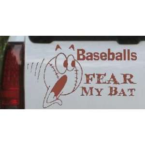  Baseballs Fear My Bat Sports Car Window Wall Laptop Decal 