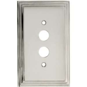 Mid Century Push Button Switch Plate   Single Gang in Polished Nickel.