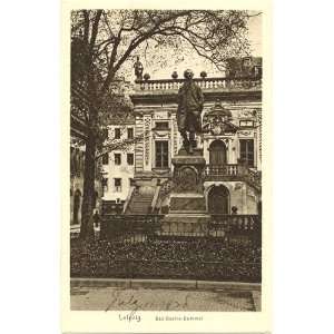  1920s Vintage Postcard Goethe Monument Leipzig Germany 