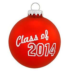  Class of 2014 Red Satin Glass Ornament