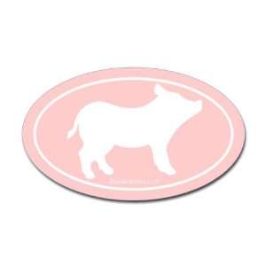  Pig Silhouette Euro Sticker Pink Pets Oval Sticker by 