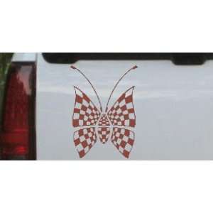 Brown 16in X 11.4in    Race Flag Butterfly Butterflies Car Window Wall 
