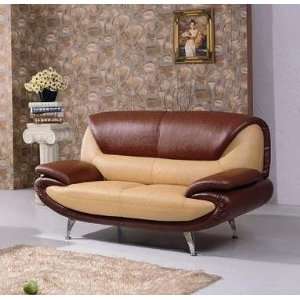 Color # 6706/0323) 210 Tan Brown Leather Loveseat (Color # 6706/0323 