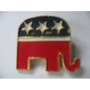 Antique Republican GOP Elephant Pin in Patriotic USA Colors, Undated