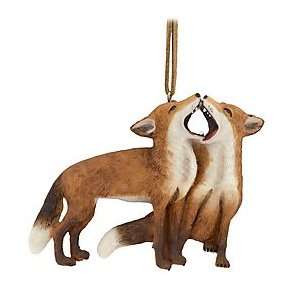  Two Foxes Playing Ornament
