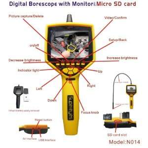   Borescope w/LED Monitor_Video Record_micro SD_Battery