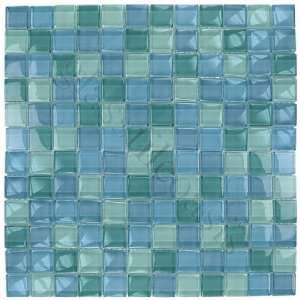   Blue Blend 1 x 1 Blue Crystile Blends Glossy Glass Tile   16083