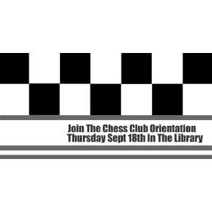  3x6 Vinyl Banner   Join The Chess Club Orientation 