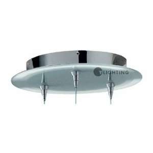   Lighting Round Glass Three Unit Multipoint Canopy
