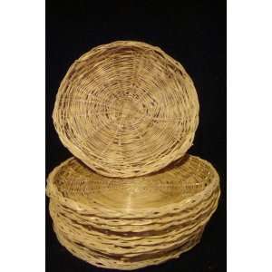  Set of 8 Wicker Picnic Plate Holders Paperplate Holders 