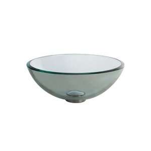  Kraus GV 101 14 14 Top Mount Tempered Glass Sink W/ Pop Up 