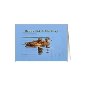  101st Birthday Card with Two Ducks Card Toys & Games