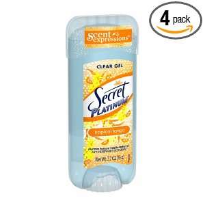 Secret Platinum Anti Perspirant/Deodorant, Clear Gel, Tropical Tango 