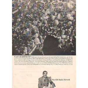 1964 Robert Trout CBS Radio Republican Convention Print Ad 