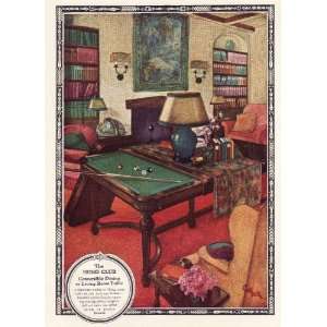 1926 FULL PAGE COLOR AD FOR CONVERTIBLE BILLIARD TABLE 