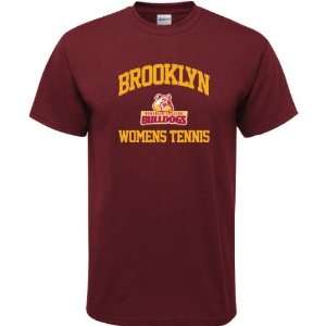  Brooklyn College Bulldogs Maroon Womens Tennis Arch T 