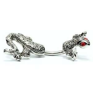   Belly Ring w/ Red Crystal Eyes   