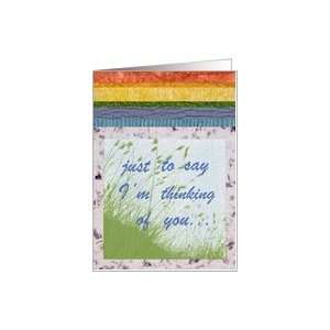  Thinking of You with Rainbow Paper Textures Card Health 