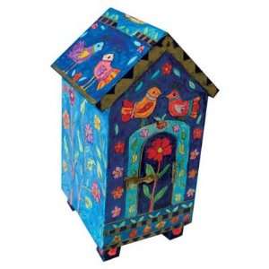  House design Tzedakah (Charity) Box   Birds and Flowers 