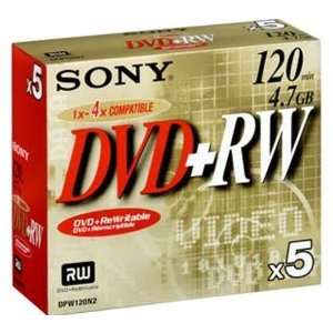  Sony   5 x DVD+RW   4.7 GB ( 120min ) 1x   4x   jewel case 