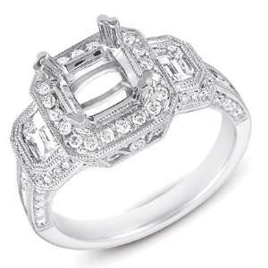  14k 1.02 Dwt Diamond White Gold Engagement Ring 