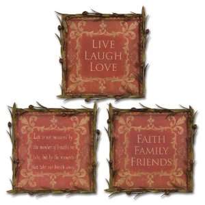 Uttermost 14.5 Inch Words To Live by (Set of 3) Oil Reproduction 