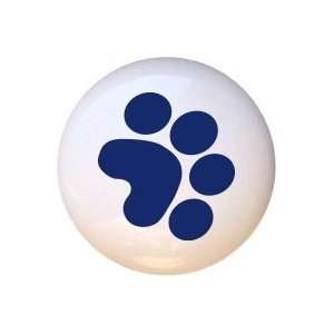  Paw Print in Navy Blue Dog Dogs Drawer Pull Knob