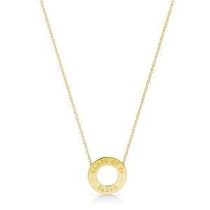  Engravable 14k Gold Mini Open Circle Necklace Jewelry