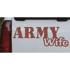 Brown 42in X 15.3in    Army Wife Military Car Window Wall Laptop Decal 