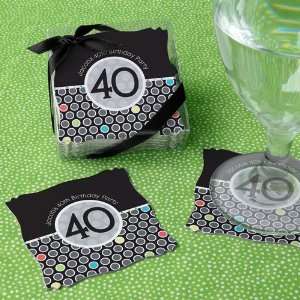 Adult 40th Birthday   Personalized Birthday Party Coasters (Set of 15)