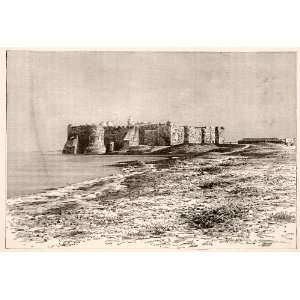  1893 Wood Engraving Jerba Djerba Island Tunisia Gulf Gabes 