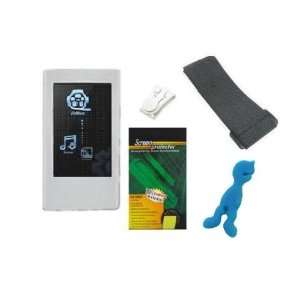 Accessory Combo for Samsung YP P2 4GB, 8GB  Clear/White Silicone Skin 