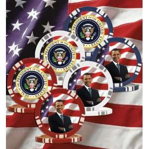  President Obama Commemorative Poker Chips Sports 
