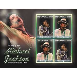 Michael Jackson in Memoriam 1958 2009 Souvenir Sheet Stamps GAM0921SH