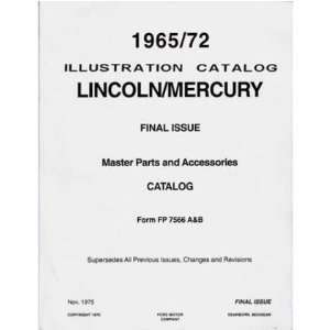  1965 1969 1970 1971 1972 LINCOLN MERCURY Parts Book 