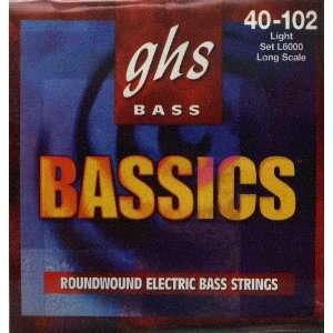 GHS Electric Bass 4 String Bassics Roundwound 34 Scale, .040   .102 