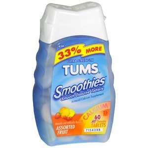  TUMS SMOOTHIES ASSORTED FRUT 60Tablets Health & Personal 