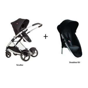  Phil and Teds Promenade Stroller WITH Doubles Kit in Black Baby