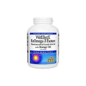 WellBetX RxOmega 3 Factors   Pharmaceutical Grade Fish Oil with Borage 