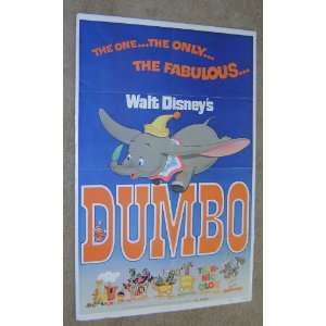  Walt Disneys Dumbo Vintage 1 Sheet Movie Poster 1972 R 