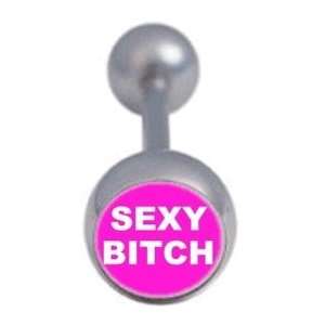  Sexy B~tch Tongue Ring Barbell Body Jewelry NEW NR 