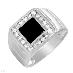 Gentlemens Ring With 0.65ctw Precious Stones   Genuine Clean Diamonds 