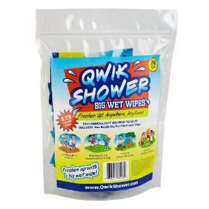  Qwik Shower Disposable Big Wet Wipes (24 Pack) Beauty