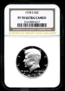 NGC PF70 UC 1978 S CLAD KENNEDY HALF PF 70  