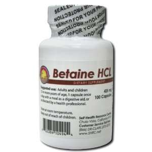  Betaine HCL, 425mg, 100 capsules