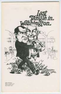 Richard Nixon Watergate original vintage cartoon card  