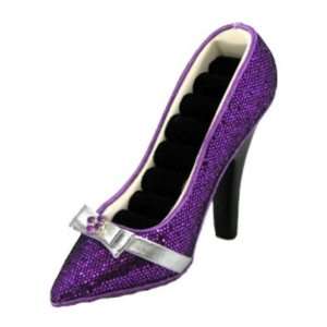  High Heel Shoe Ring Holder Purple 4x6