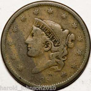 1838 1C Coronet Head Large Cent G+   VG Nice Coin  