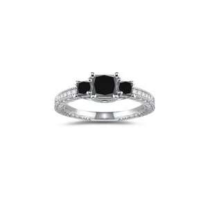  1.46 2.06 Cts Black Diamond & 0.10 Cts Diamond Ring in 14K 